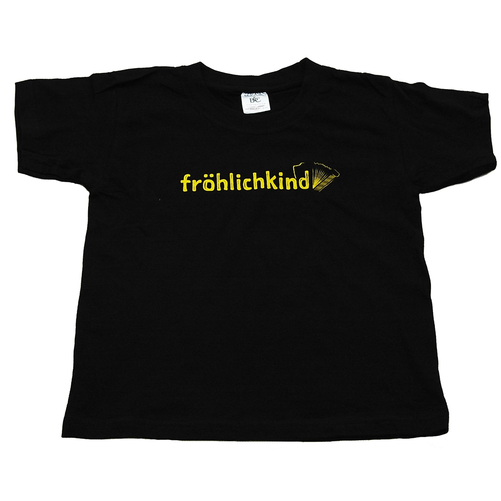 Schwarzes T-Shirt mit fröhlichkind Logo Kinder